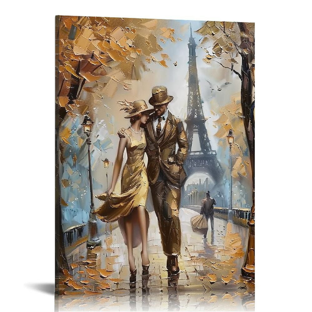 Paris Wall Art Set – 3-Piece Canvas Prints Of Eiffel Tower & Metro Signs, 12x16 Inches, Ready To Hang