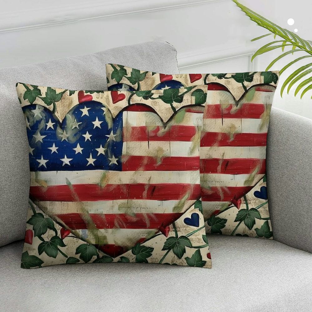 Nawypu Patriotic Pillow Cover 2pcs Stars Freedom of July Decor