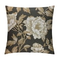 thumbnail image 1 of Nawypu  Peonies and Roses Throw Pillow Cover Gold and White Flower Leaves Foliage Berries Oriental Style Luxury Bloom Pillow Case Decorative Men Women Boy Girl Room Cover for Couch, 1 of 5