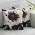 thumbnail image 1 of Nawypu  Peony Flower Throw Pillow Covers  Red and White Floral Decorative Pillow Cases 2pcs Cushion Covers for Sofa Couch Bedroom Home Decor  22x22in, 1 of 6