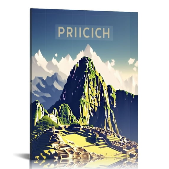 Nawypu Peru Vintage Travel Posters Machu Picchu Famous Ruins Mountain Canvas Art Posters Painting Pictures Wall Art Prints,Wall Decor for Bedroom, Home Office Decor Party Gifts