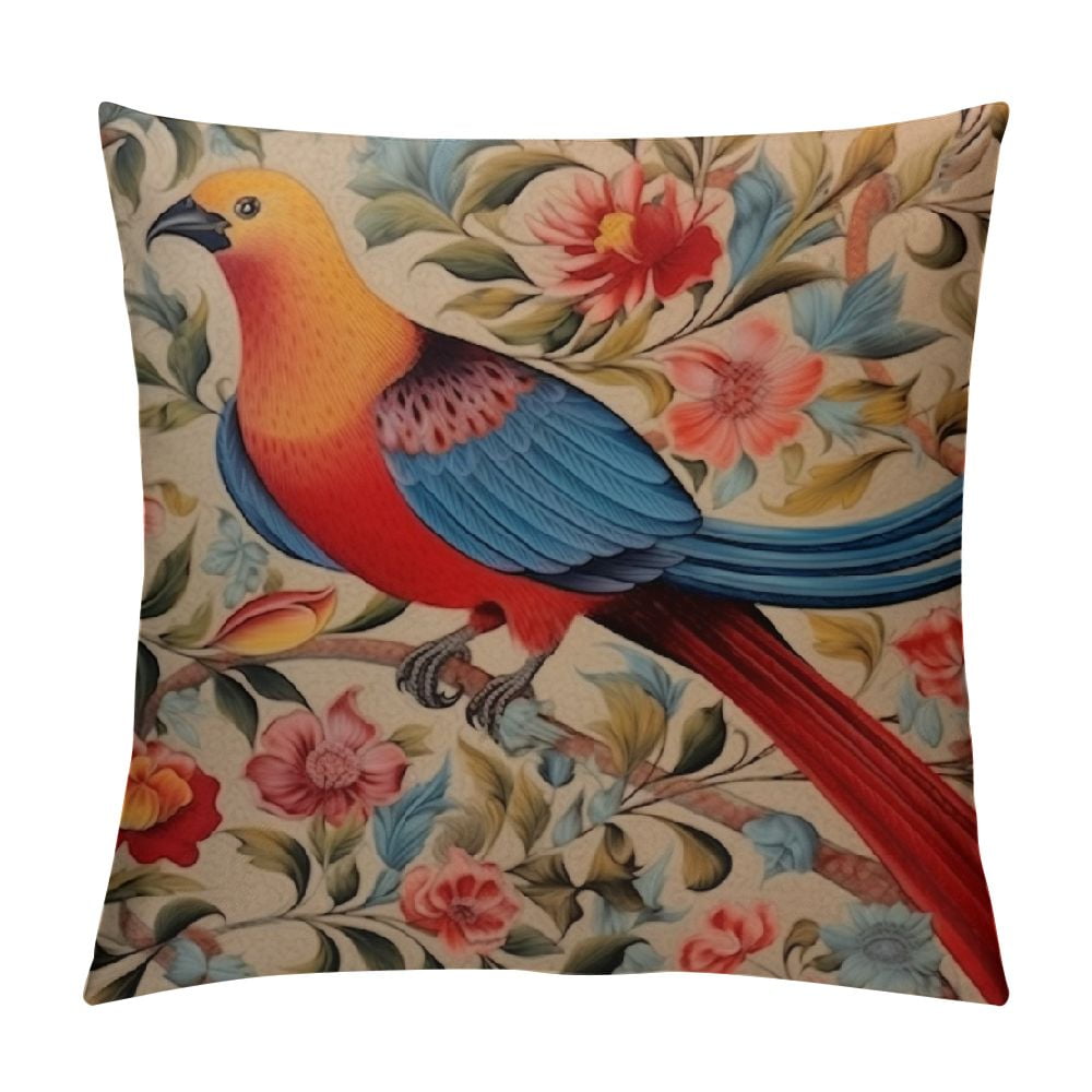 Nawypu Phoenix Throw Pillow Covers Elegant Bird Floral Vintage Persian