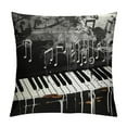 thumbnail image 1 of Nawypu  Piano Keyboard Pillow Cover Musical Instrument Music Notes Decor Cushion Cover for Teens Adults Musical Theme Street Art Graffiti Cushion Case for Living Room Black White, 1 of 5
