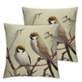 thumbnail image 1 of Nawypu Pillow Cover Watercolor Original Nature Painting Passer Sparrows On Branch Animals Conversation Wildlife Season Soft Decorative Square Throw Pillow Cover 2pcs for Couch car Decoration, 1 of 6