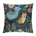 thumbnail image 1 of Nawypu  Pillow Covers Cartoon Forest Animals and Plant Owl Rabbit Fox Frog Pillow Case Cushion Cover for Home Decor Square Pillowcase, 1 of 5