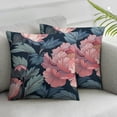 thumbnail image 1 of Nawypu Pillow Protector Chinoiserie Peony Navy Pink Decorative Throw Pillow Case Peony Flower Big Pillows for Bed Double-Sided Printed Pillow Cover Sofa Cushion Cover Car Home Decor,Set of 2, 1 of 6