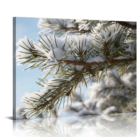 Nawypu Pine Cone Wall Art Canvas Print Picture - Christmas Winter Snow Home Art Artwork