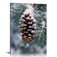 thumbnail image 1 of Nawypu Pine Cone Wall Art Canvas Prints Christmas Picture Pine Cone Painting Stretched and Framed Ready to Hang for Holiday Decor, 1 of 5