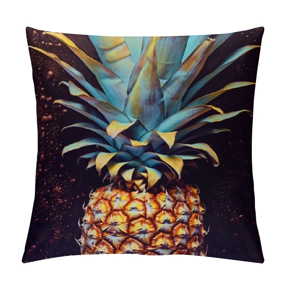Gumuslen Pomegranate Throw Pillow Cover - 20x20 Inch Square Fruit Pattern Cushion Case For Sofa, Bedroom