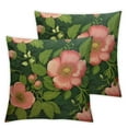 thumbnail image 1 of Nawypu  Pink Begonia Square Throw Pillow Cover Set of 2 Home Living Room Cushion Sofa Patio Car Indoor Outdoor New Home Bed Modern Home Art Decor Throw Pillow Cover, 1 of 6