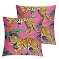 thumbnail image 1 of Nawypu  Pink Cheetah Pillow Covers Set of 2 Preppy Pillows Chic Leopard Wildlife Animal Pillow Cover Home Decor for Sofa Couch Room Bed Porch Outdoor 18x18in, 1 of 6