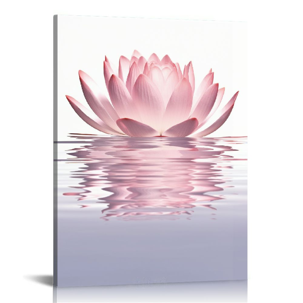 Nawypu Pink Lotus Flower Wall Art Canvas Inhale Exhale Painting Zen ...
