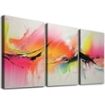 thumbnail image 1 of Nawypu  Pink Northern Lights Canvas Wall Art Girl Room Abstract Aurora Colorful Borealis Pink Artwork for Modern Living Room Bedroom Sofa Lobby Wall Decor Framed ﻿12''x16''X3 Panels, 1 of 4