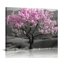 thumbnail image 1 of Nawypu Pink Tree Canvas Wall Art Cherry Blossom Tree Wall Art Black White Pink Room Decor Heart Blossom Canvas Wall Art Picture Print Cherry Blossom Wall Art Modern Art Living Room Wall Decor, 1 of 4