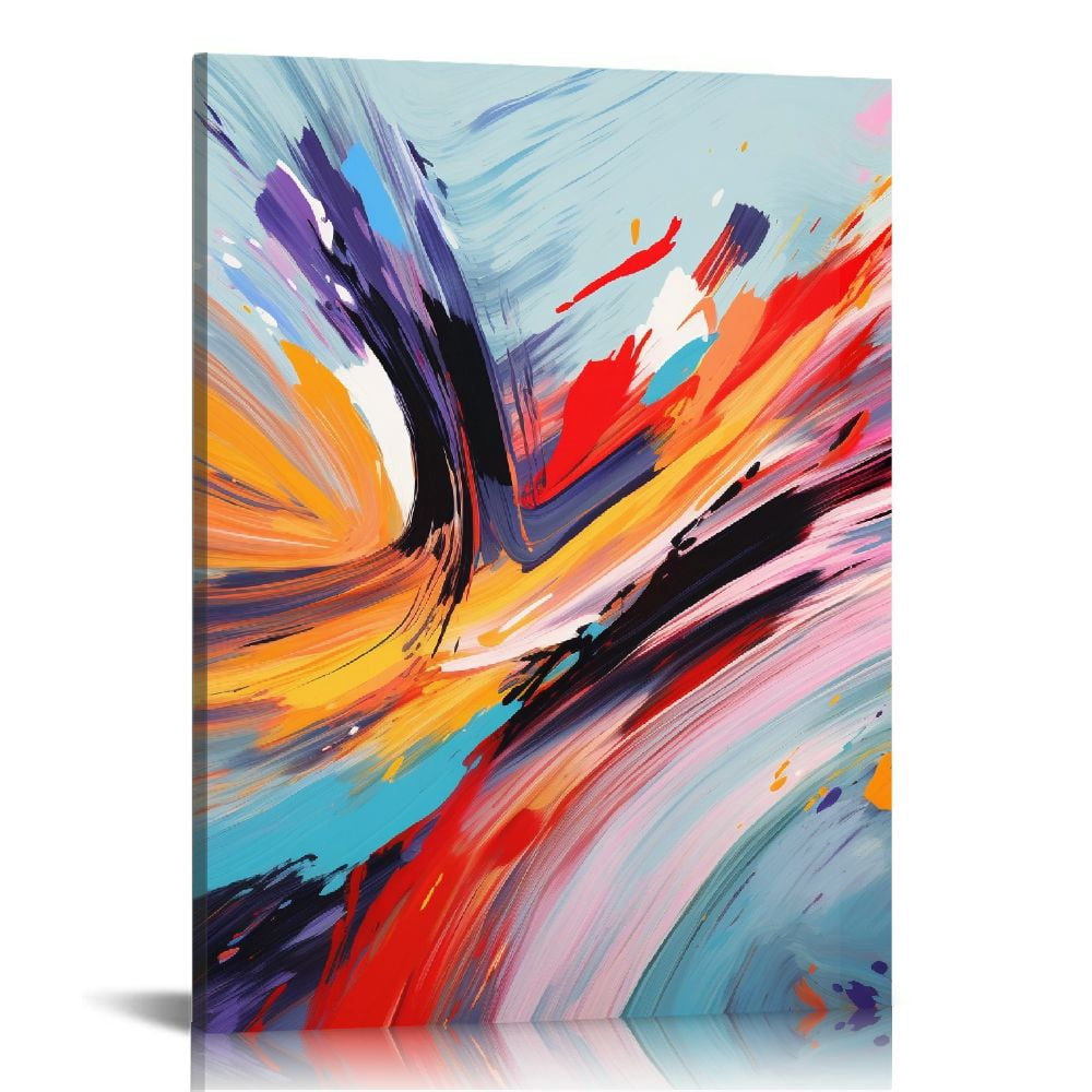 Nawypu Pink and Gold Abstract Canvas Wall Art Modern Gold Foil Artwork ...