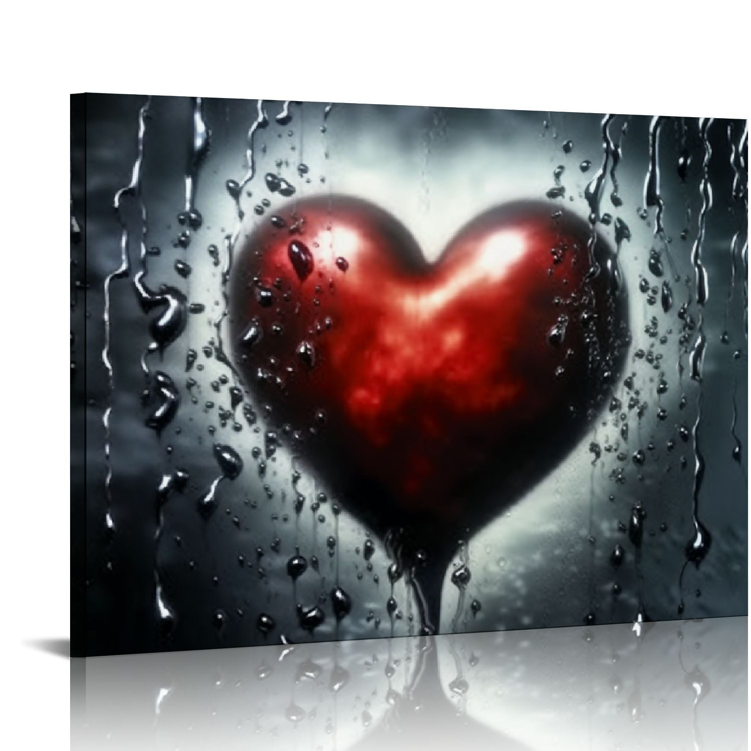 Nawypu Playing Card Wall Art Poker Painting Black and Red Wall Decor