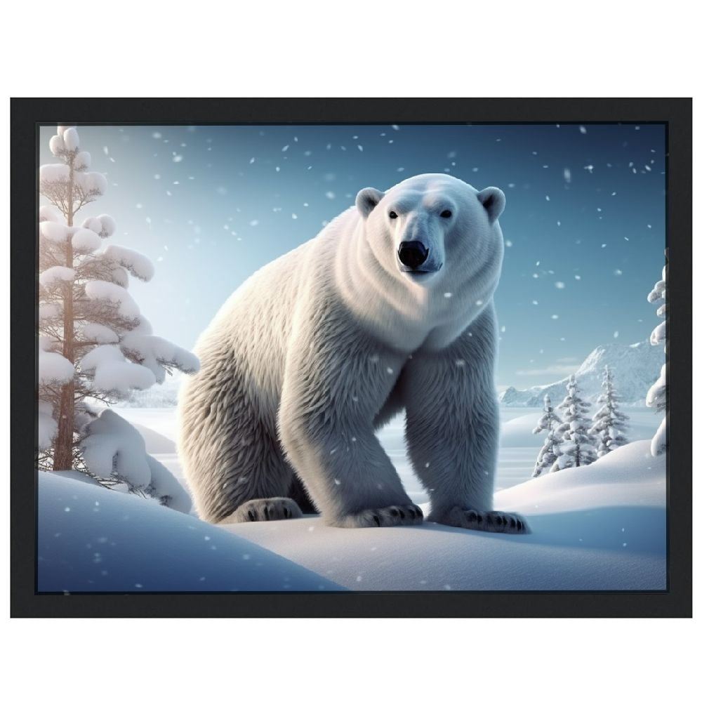 Nawypu Polar Bear Winter Lighted Canvas Wall Art Print With Timer