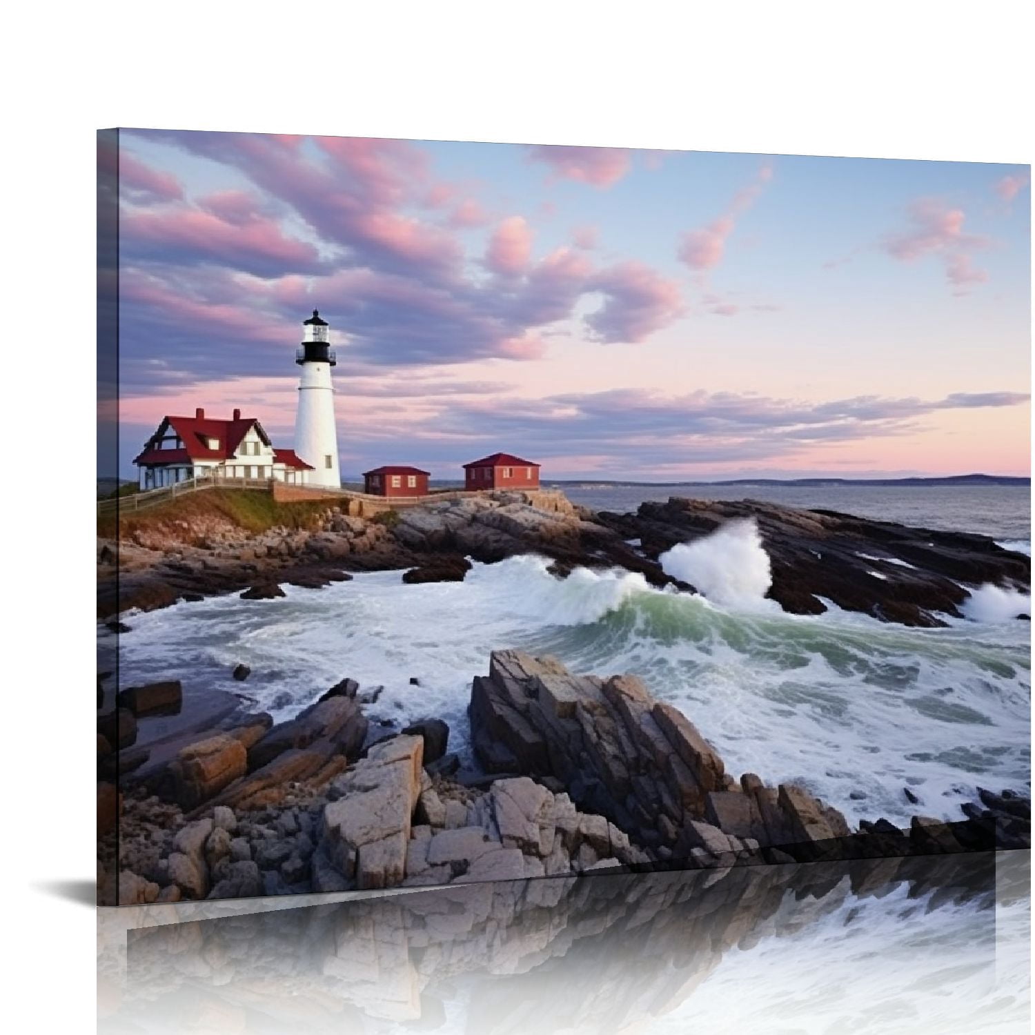 Nawypu Portland Lighthouse Canvas Prints Wall Art Ocean Sunset Beach ...