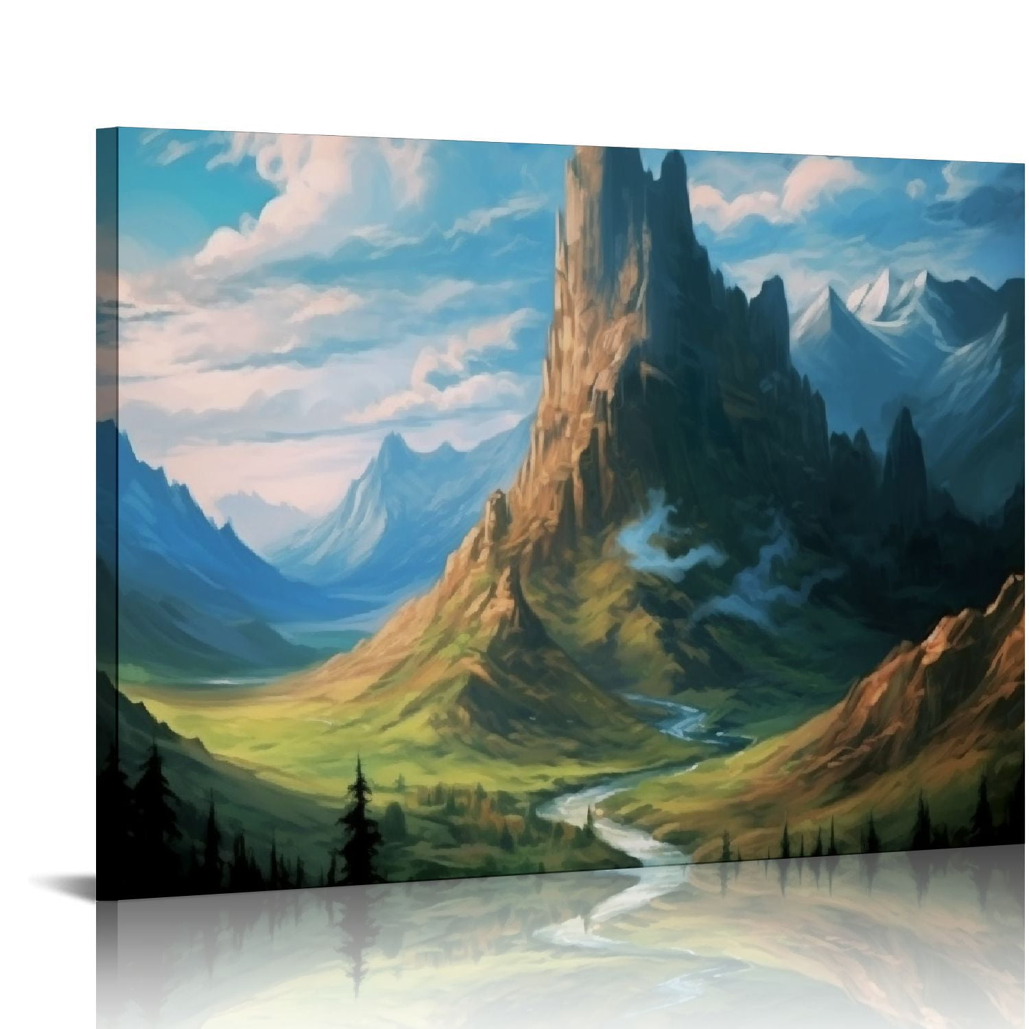 Nawypu Poster Painting Rocky Mountains Poster Wall Art Paintings Canvas ...