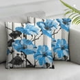 thumbnail image 1 of Nawypu Purple Floral Stripe Pillow Covers 2pcs Throw Pillow Covers Floral Decorative Pillow Cases Modern Home Decor for Sofa Couch Bed 12x12in, 1 of 6