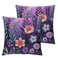 thumbnail image 1 of Nawypu  Purple Floral Throw Pillow Case, Cute Flower Decor Pillow Cover, Bedroom Living Room Cushion Cover for Couch Sofa Bed, 2pcs, 1 of 6