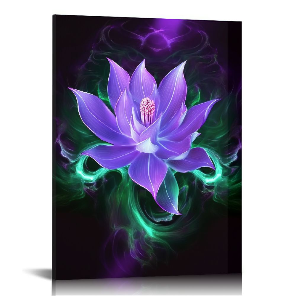 Nawypu Purple Lotus Flower Canvas Wall Art Home Decoration Canvas ...
