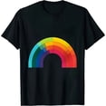 thumbnail image 1 of Nawypu Rainbow Simple Style Basic Stripe Design T-Shirt, 1 of 3