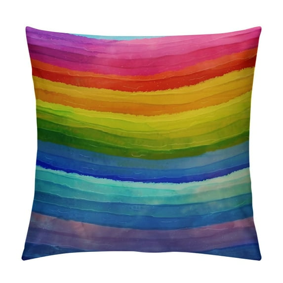 Nawypu Rainbow Throw Pillow Covers Sea Home Decor Colorful Decorative Pillowcase Soft Cushion for Bed Sofa Couch,