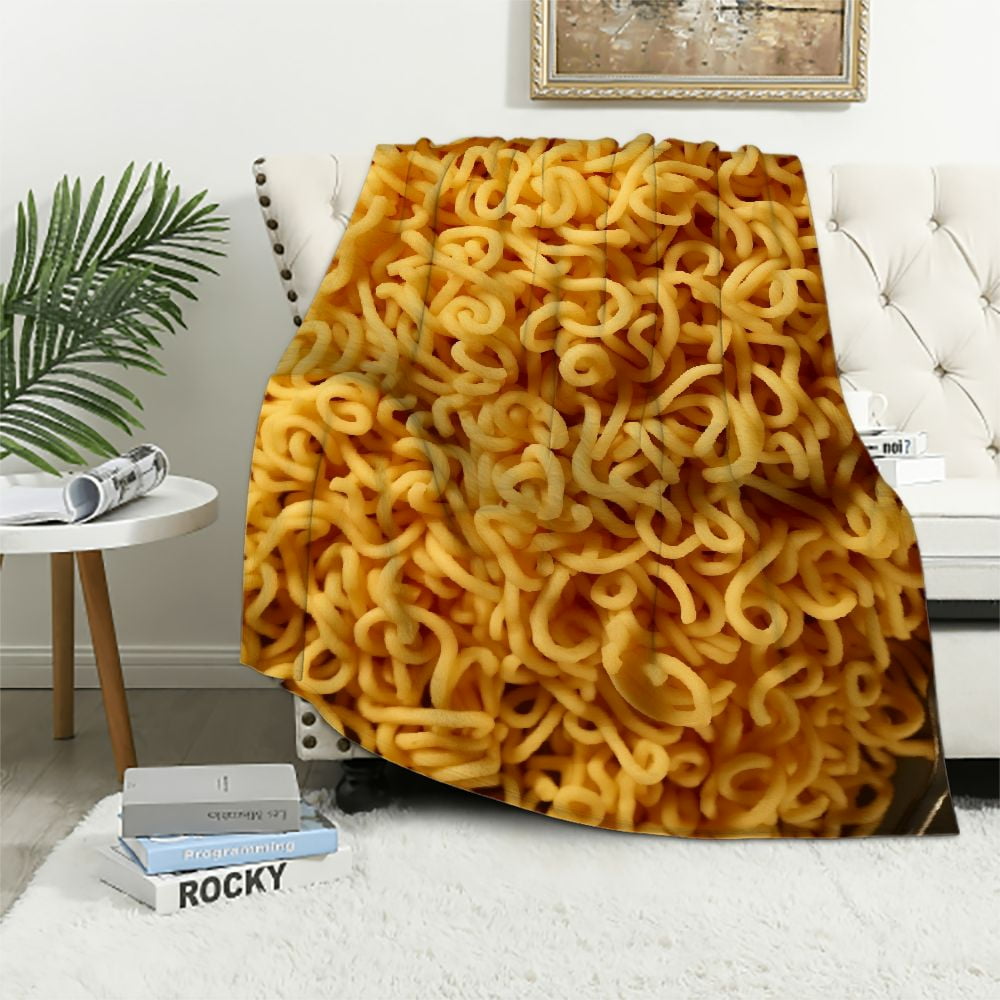 Nawypu Ramen Blanket Funny Instant Noodles Soup Realistic Food Throw Blankets for Kids Teens