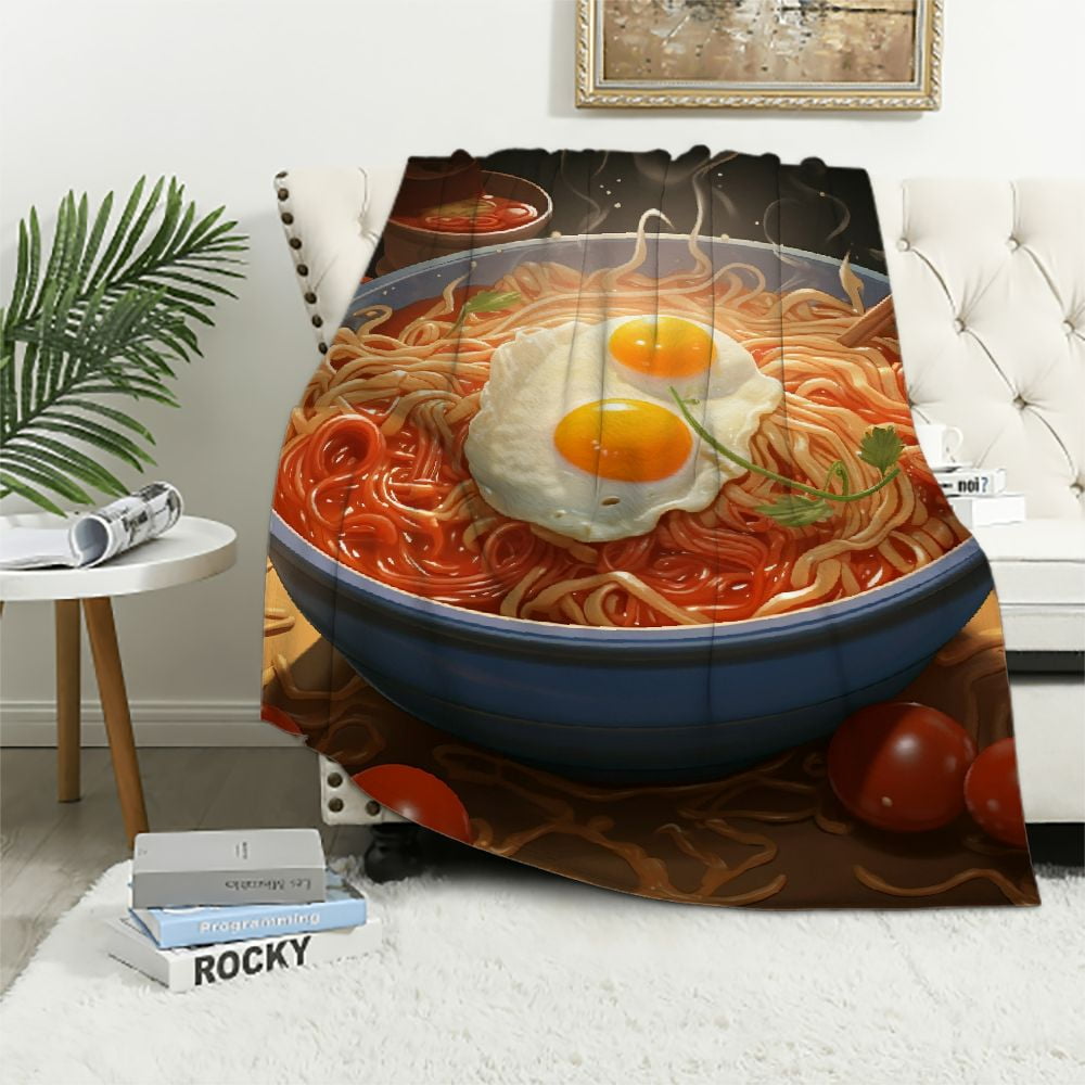 Nawypu Ramen Noodle Blanket Throw,Life is Better with Gaming Ramen Anime Gifts for Kids Boys Men