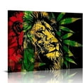 thumbnail image 1 of Nawypu Rasta Lion Jamaican Dreadlocks Canvas Wall Art Picture Print, 1 of 6