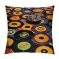 thumbnail image 1 of Nawypu Record Square Cushion Covers Vintage Disc Print Throw Pillow Covers for Kids Decor CD Musical Pattern Pillow Covers Home Decor Guitar Instruments Popstar Party, 1 of 5
