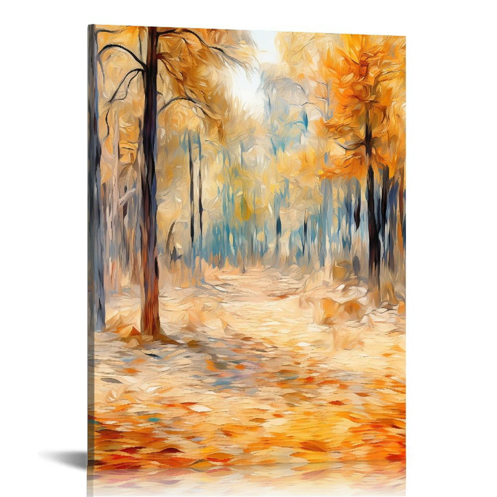 Nawypu Red Birch Tree Canvas Wall Art Autumn Fall Leaves Picture ...