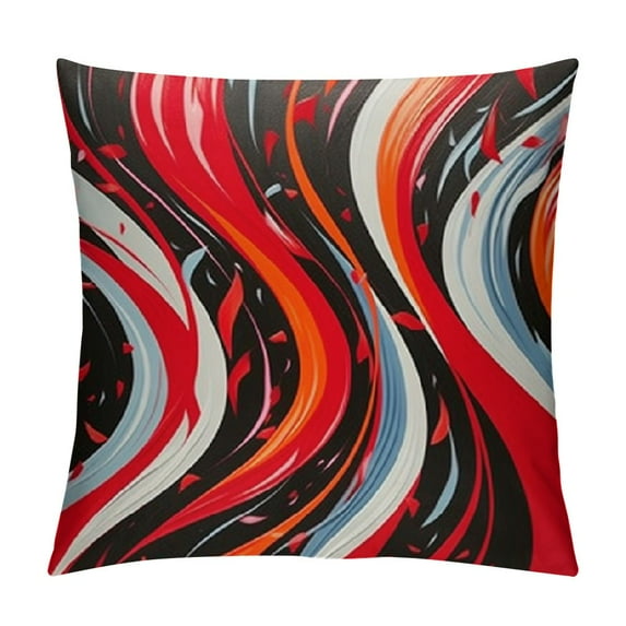 Nawypu Red and Black Throw Pillow Covers Geometry Striped Lines Cushion Covers for Couch Sofa Modern Abstract Art Pillowcases Outdoor Bedroom Living Room Home Decor Geometric Pillows Covers