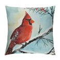 thumbnail image 1 of Awypu  Red Cardinal Birds Throw Pillow Covers Birds on Fir Tree Branches Berry Super Soft Pillow Cases 18x18 Inches Winter Snow Merry Christmas Farmhouse Decorations Cushion Cover, 1 of 5