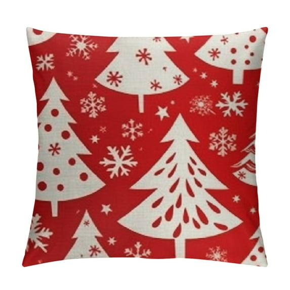 Nawypu Red Christmas Pillow Covers Holiday Throw Pillows Case Xmas Winter Pillow Case Festival Throw Cushion Cover Decorative Christmas Cushion Covers