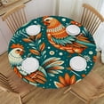 thumbnail image 1 of Nawypu  Red Hens Pattern Round Fitted Tablecloth Elastic Edge Waterproof Oil-Proof Table Cover Stain-Resistant Table Cloth Fits Round Tables, 1 of 7