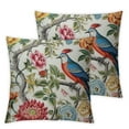 thumbnail image 1 of Nawypu  Red Peony Flower Animal Bird Farmhouse Pillow Covers Bird in Peony Tree Coral Flower White Sofa Cushion Cover Chinoiserie Chic Pillowcases with Zipper for Chair Sofa 2pcs, 1 of 6