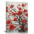 thumbnail image 1 of Nawypu  Red Wall Decor Abstract Flowers and Butterfly Painting Red Room Decor Amazing Grace Prints for Bathroom Bedroom Home Office Wall Decoration, Framed Artwork (Red), 1 of 4