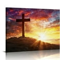 thumbnail image 1 of Nawypu Religious Jesus Christ Spiritual Canvas Wall Art Christian Jesus Christ Crucifixion on Cross Picture Prints for Living Room Bedroom Decoration Framed Ready to Hang, 1 of 6