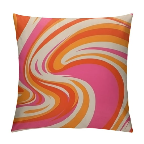Nawypu Retro 60s 70s 80s Pink and Orange and Yellow Color Pillow Covers Decorative Preppy Lumbar Throw Pillowcase Couch Cushion Cover for Home Decor Living Room Dorm Bed Car Sofa
