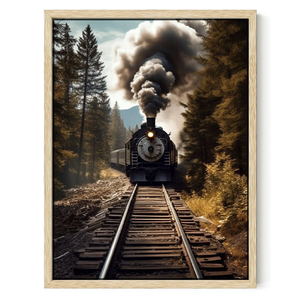 Nawypu Retro Steam Engine Train Poster Canvas Wall Art Poster Prints ...