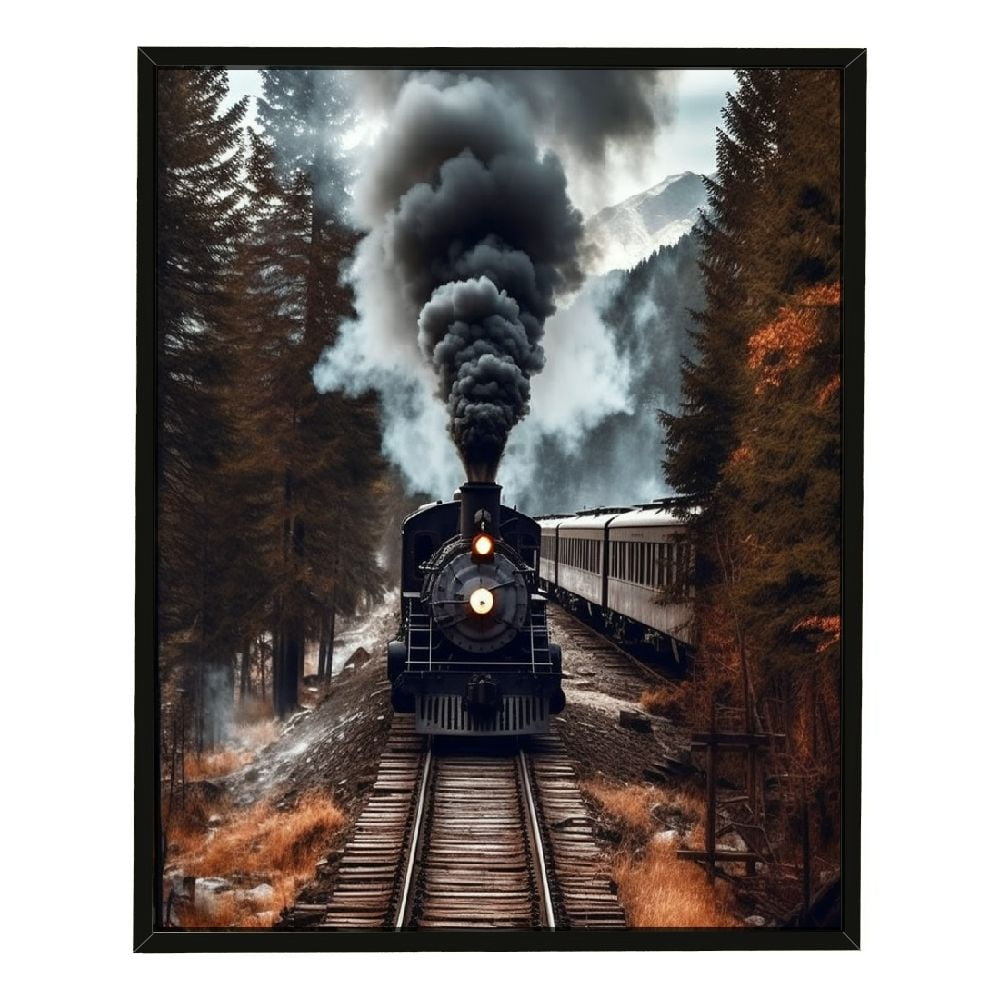Nawypu Retro Steam Engine Train Poster Picture Print Canvas Art Modern