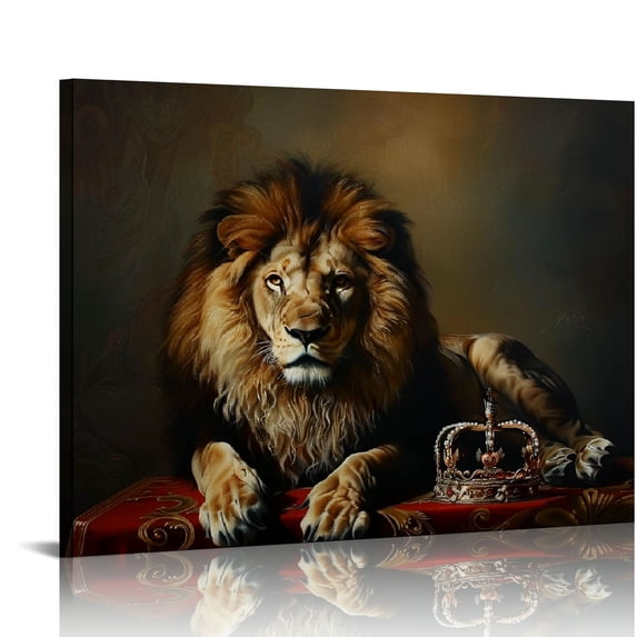 Nawypu Roaring lion canvas print wall decor, Animal Print, Lion canvas print art, Black White Lion Canvas Wall Art, Lion Portrait Canvas Print, Animal Canvas Print, Ready to Hang, kitchen wall art