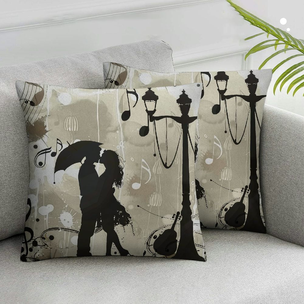 Nawypu Romantic Throw Pillow Cushion Cover, Kissing Couples on Street
