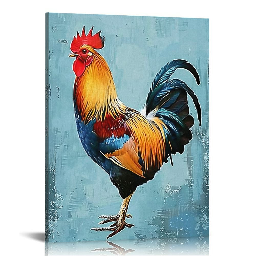 Nawypu Rooster Canvas Wall Art Farm Animal Chicken Painting for Kitchen