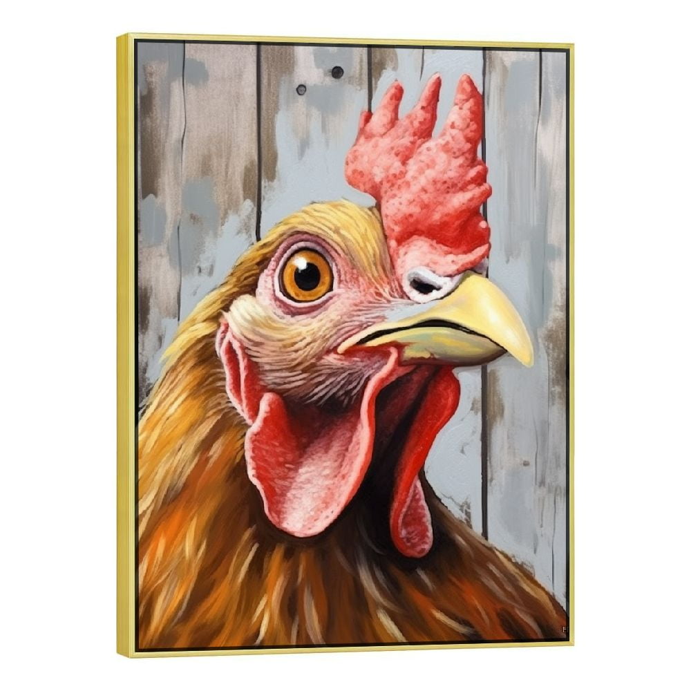 Nawypu Rooster Canvas Wall Art Funny Farm Animal Painitngs Fun Chicken