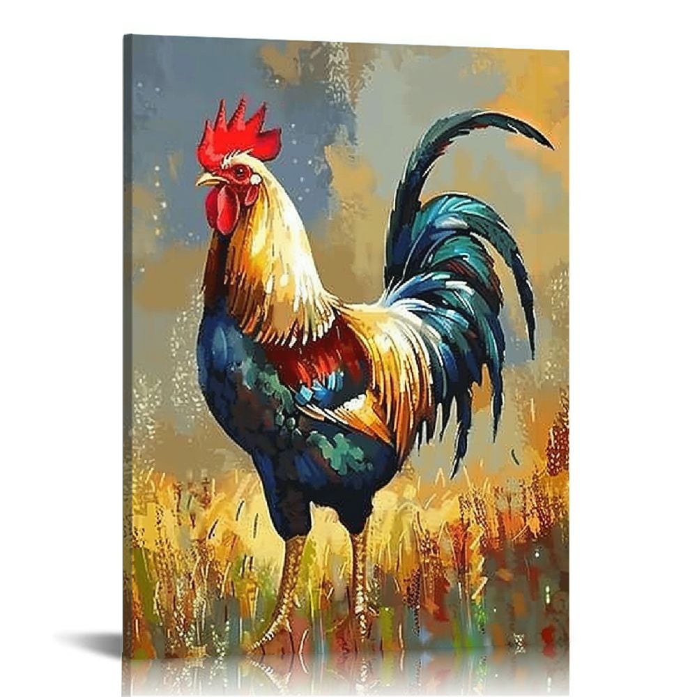 Nawypu Rooster Kitchen Decor Chicken Wall Art Picture on Canvas ...