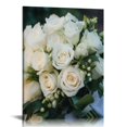 thumbnail image 1 of Nawypu Roses in Pure White Wall Art Painting Pictures Print On Canvas Flower The Picture for Home Modern Decoration, 1 of 4