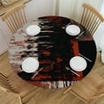 thumbnail image 1 of Nawypu  Round Fitted Tablecloth with Elastic Edged, Abstract Painting Table Cloth for Dining Table Waterproof Oil Proof Table Cover for Indoor Outdoor Red Color Watercolor Paint, 1 of 7